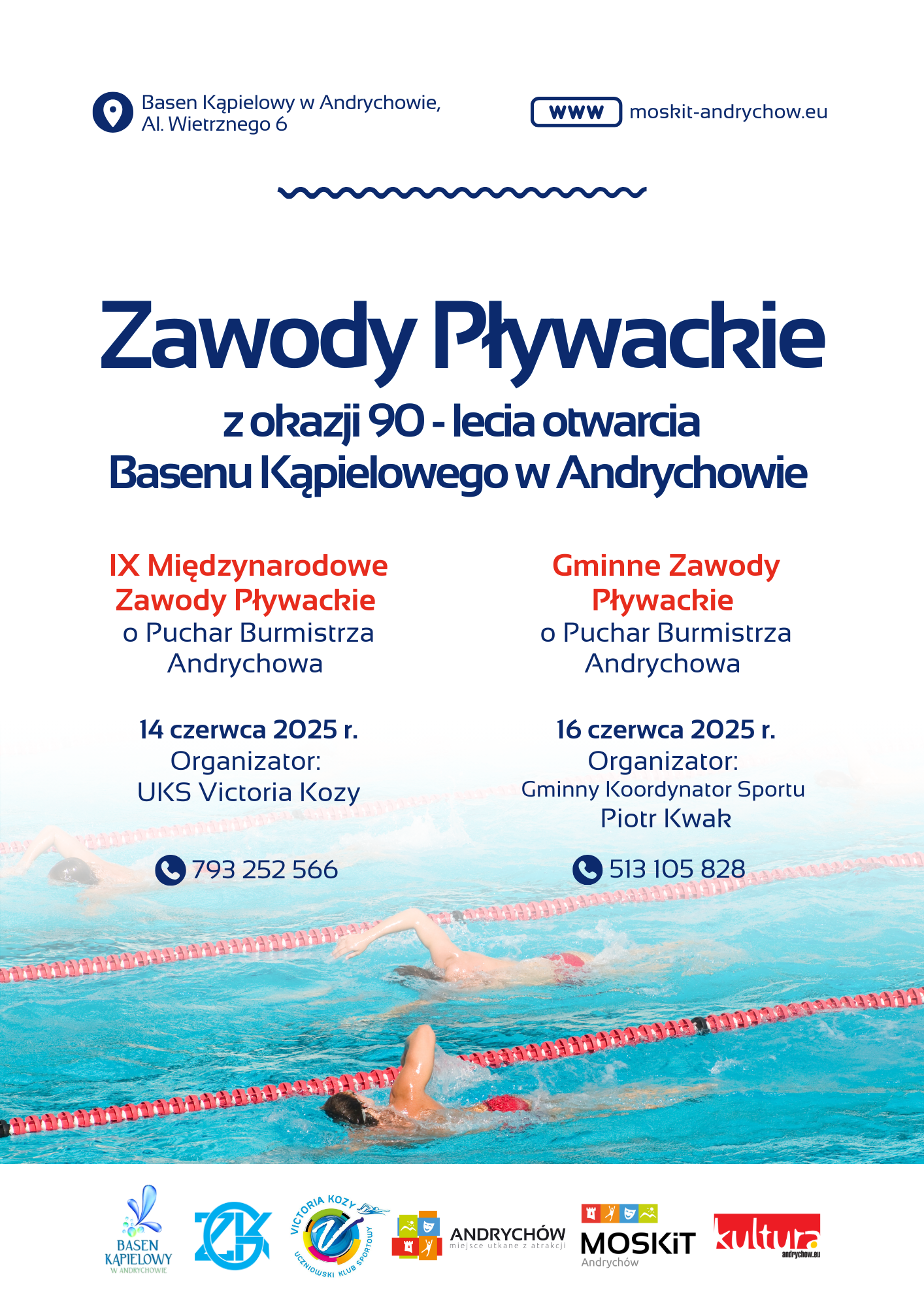 Plakat zawody pływackie