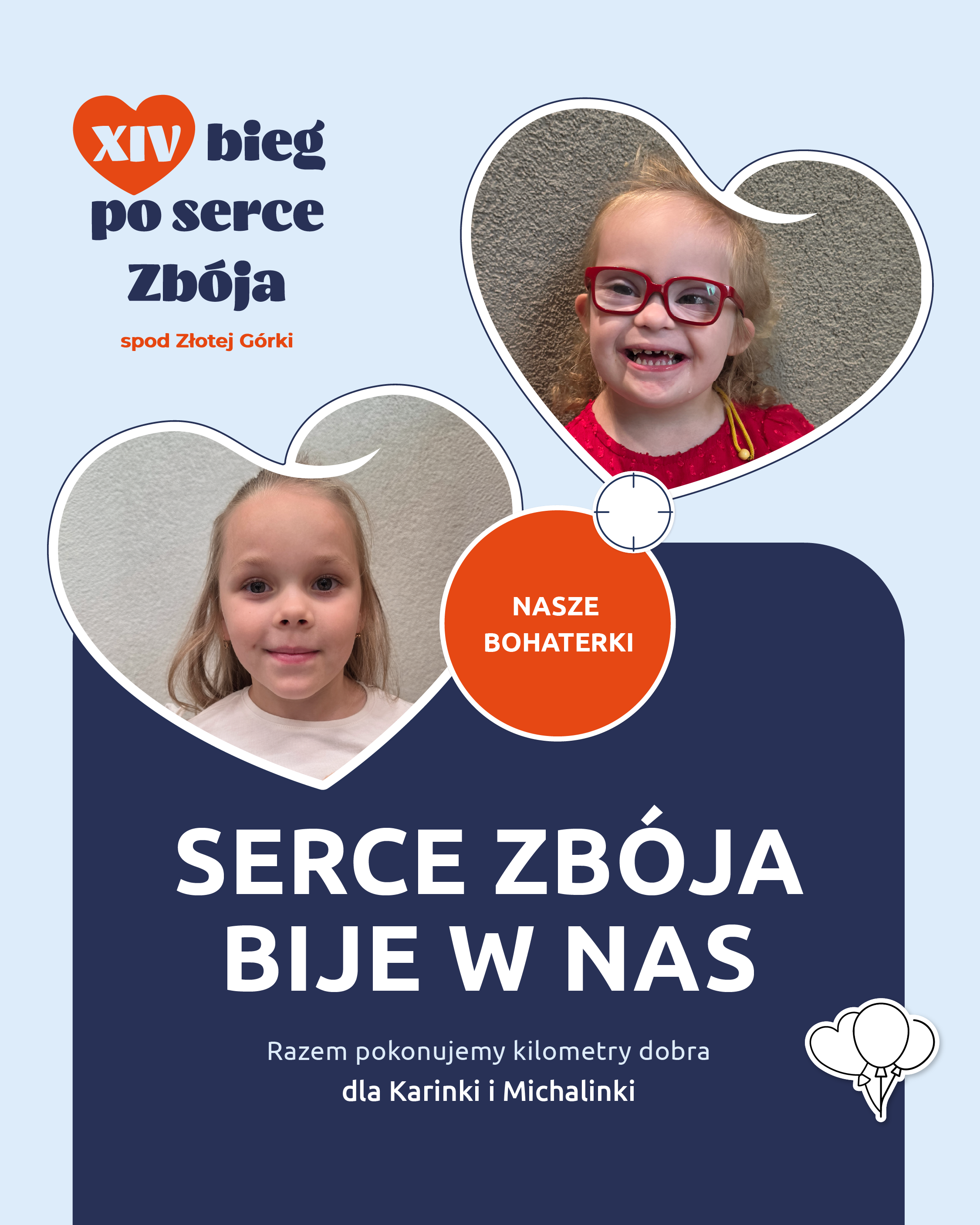 Bohaterki Biegu, grafika ze zdjęciem 2 dziewczynek