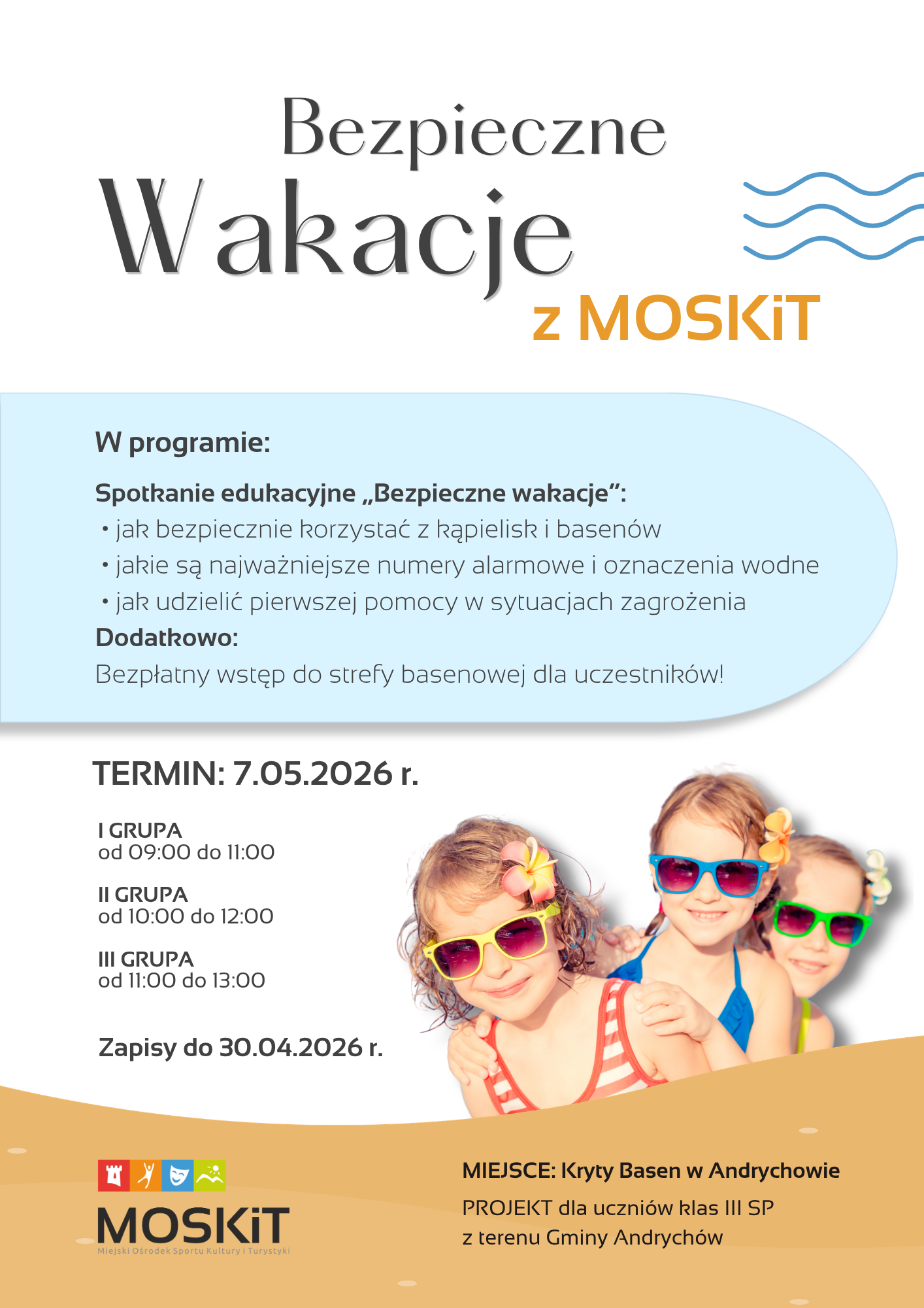 Plakat Bezpieczne Wakacje - plakat