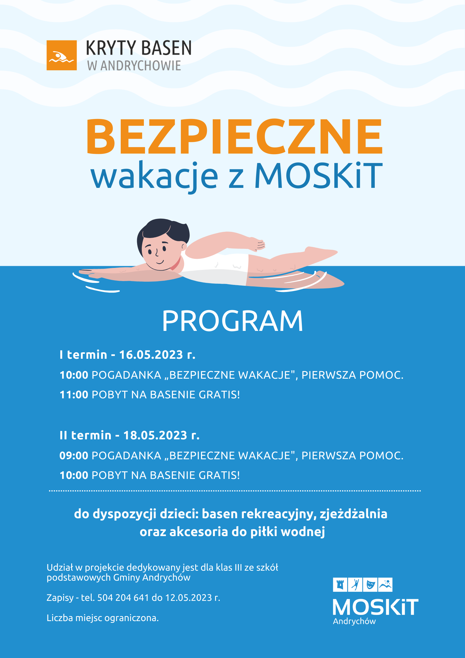 bezpieczne wakacje plakat