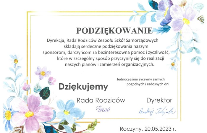 podziękowanie dla MOSKIT