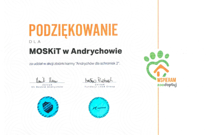 Podziękowania dla MOSKIT